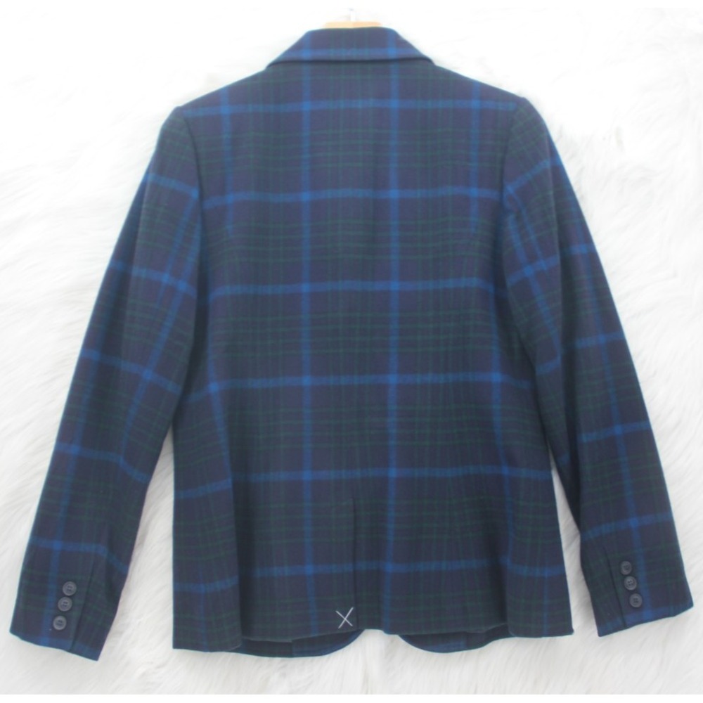 Pendleton Womens 12 Virgin Wool Blazer Jacket 1965 Plaid Green Blue Academia - Picture 10 of 16